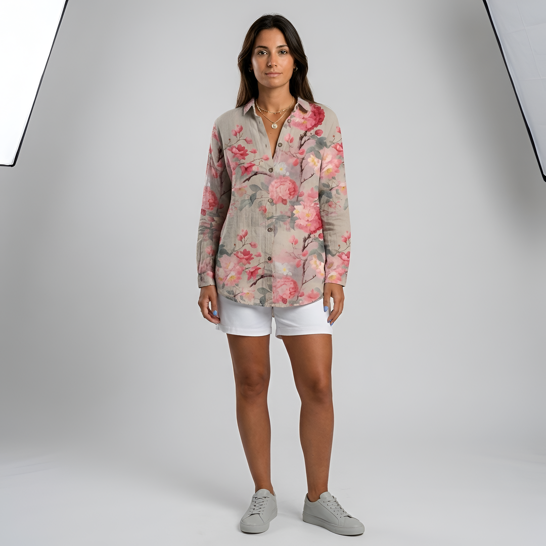 Luna | Women’s Floral Long Shirt