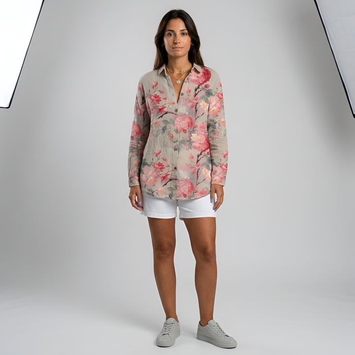 Luna | Women’s Floral Long Shirt
