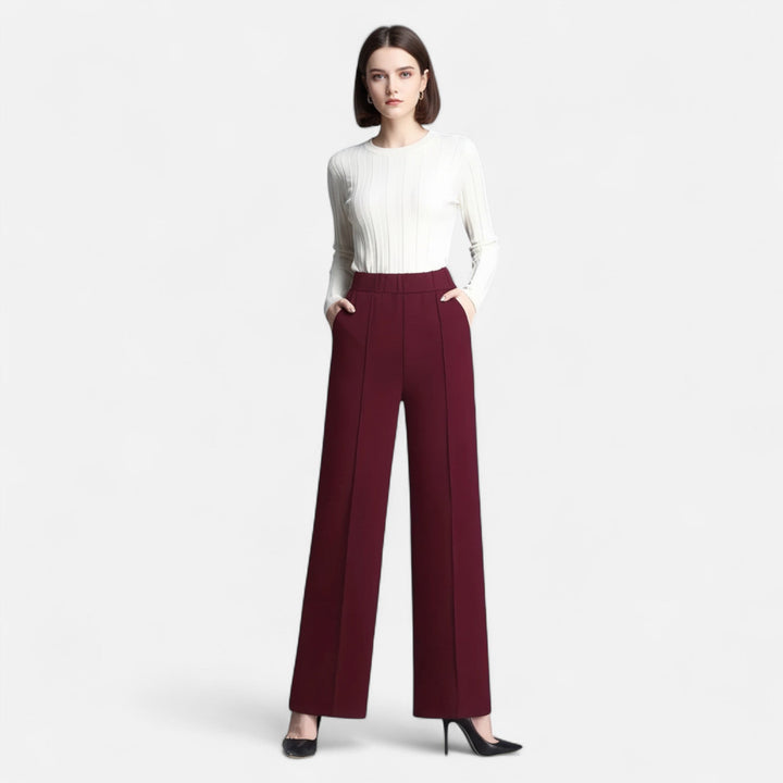 Sutton | Women's High-Waist Wide-Leg Trousers Casual