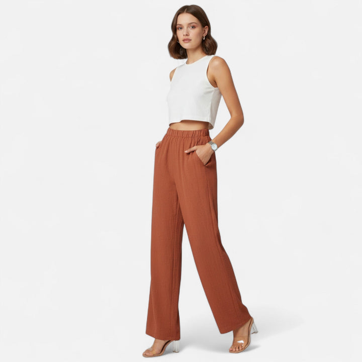 Sienna | Women's Straight-Leg Trousers Timeless High-Waist Casual