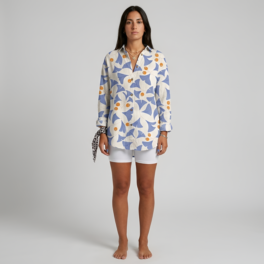 Luna | Women’s Floral Long Shirt