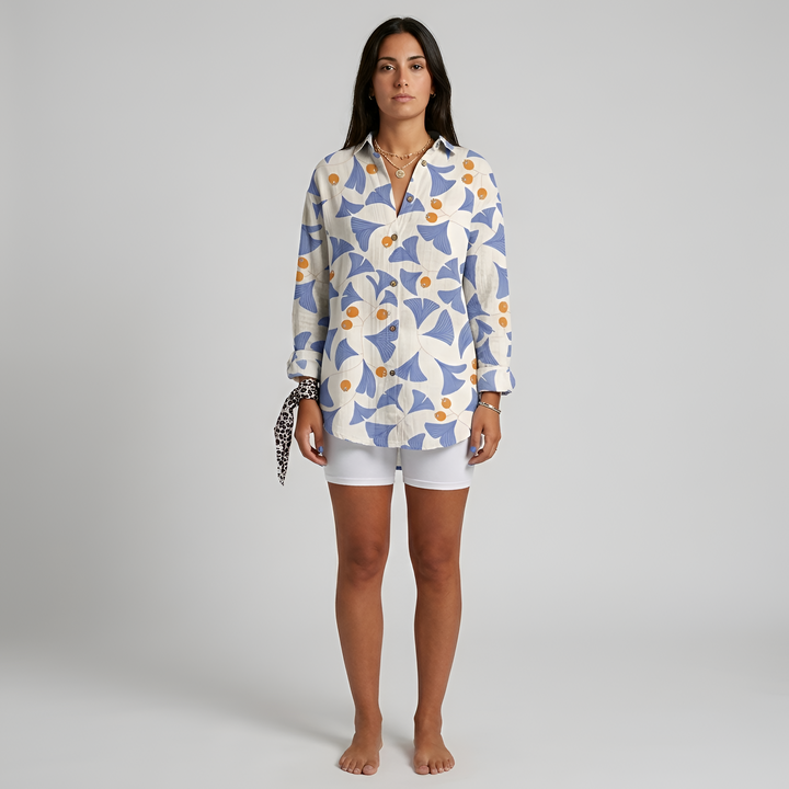 Luna | Women’s Floral Long Shirt