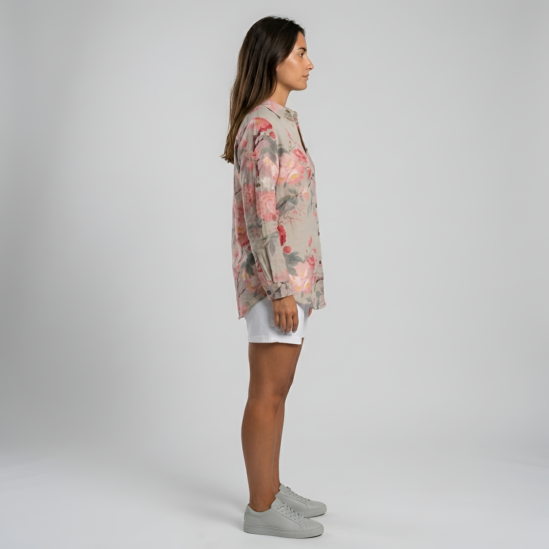 Luna | Women’s Floral Long Shirt