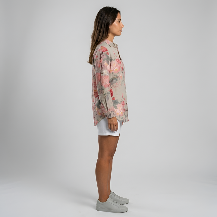 Luna | Women’s Floral Long Shirt