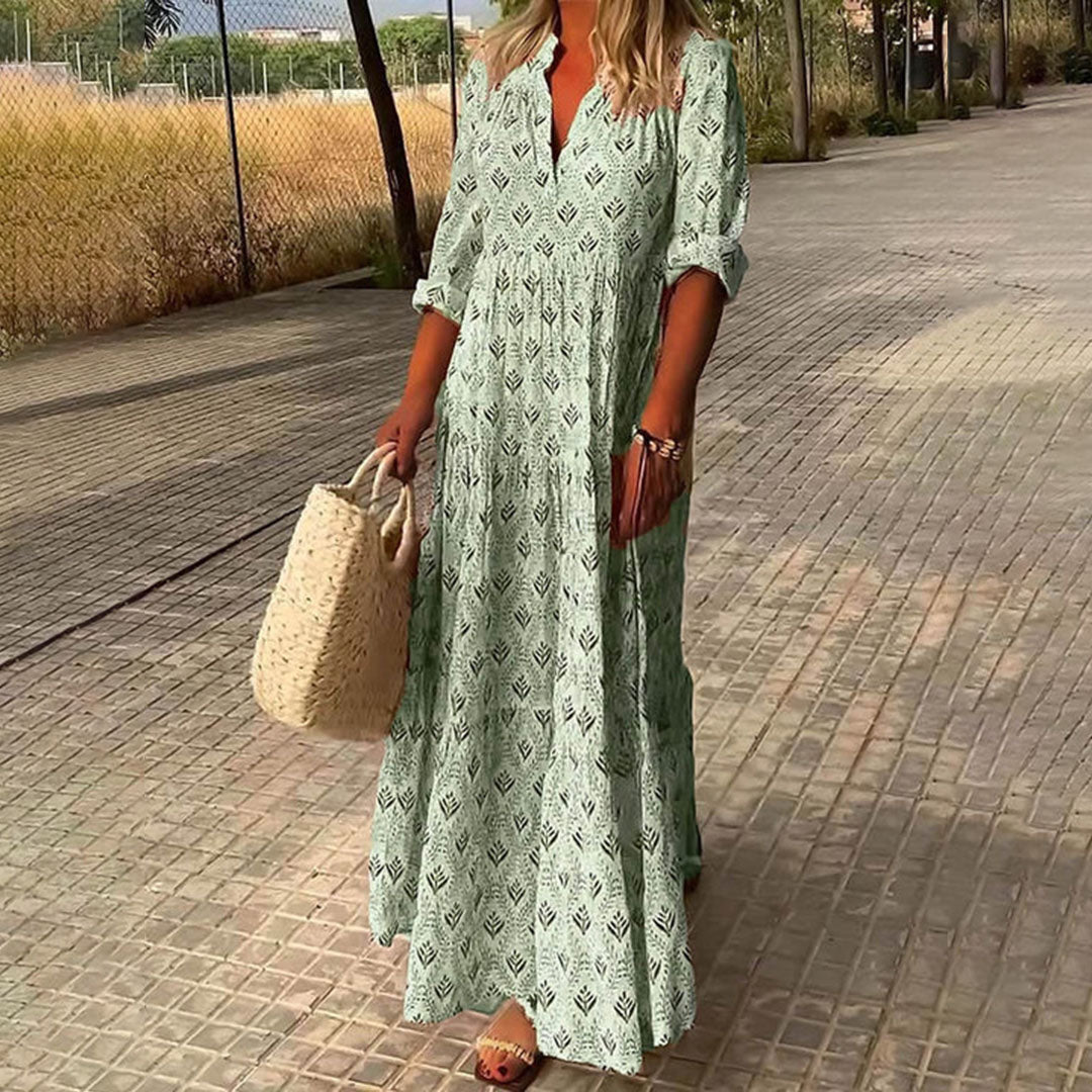 Sanne | Women's Elegant Boho Print Maxi Dress
