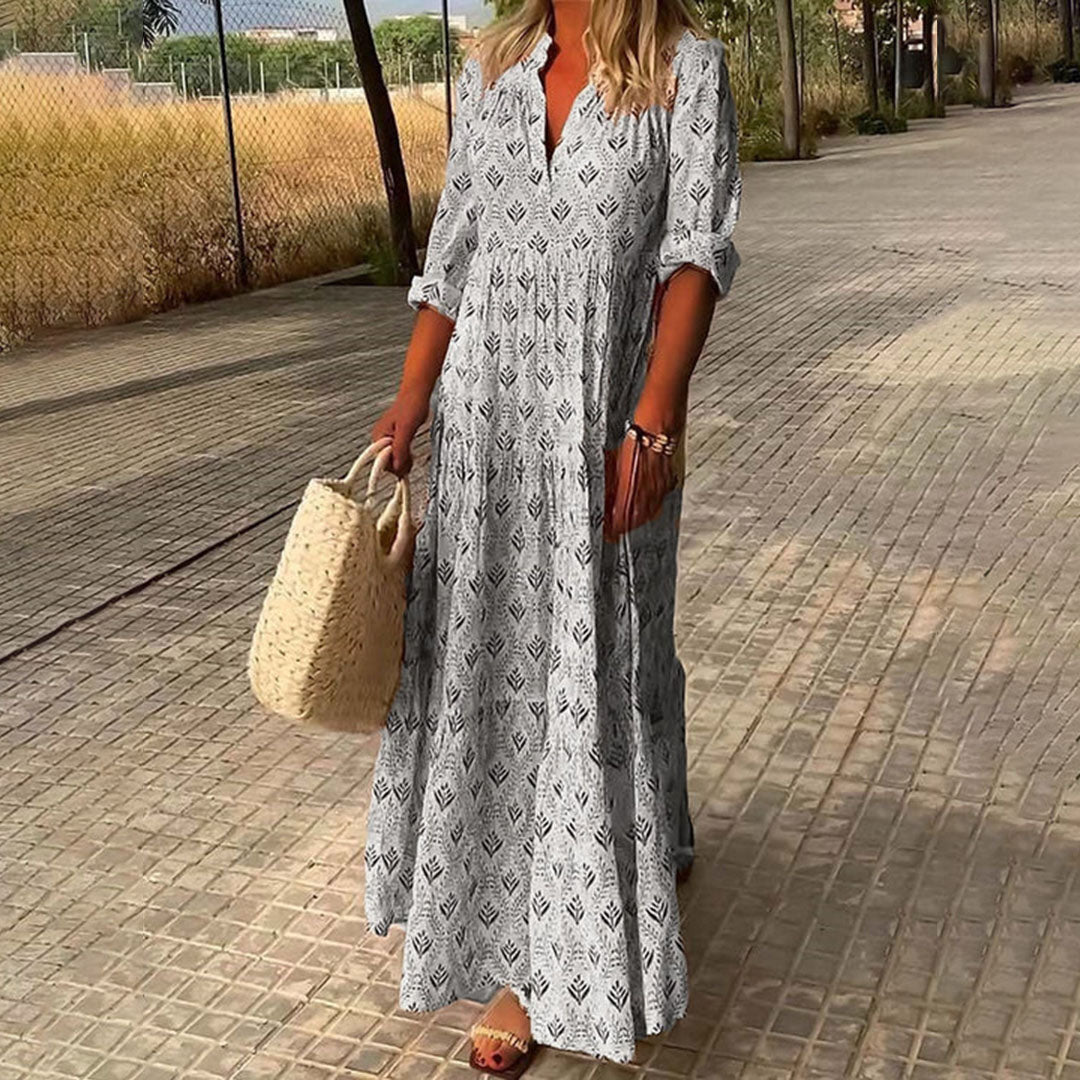 Sanne | Women's Elegant Boho Print Maxi Dress