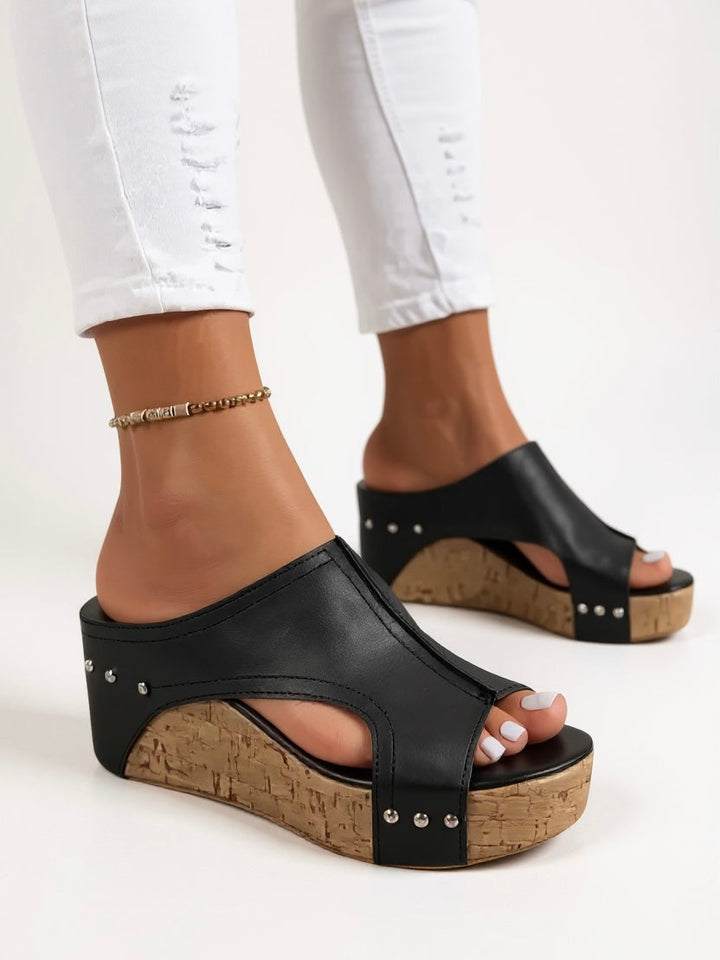 Sienna | Women's Cork Wedge Slide Sandals Stylish