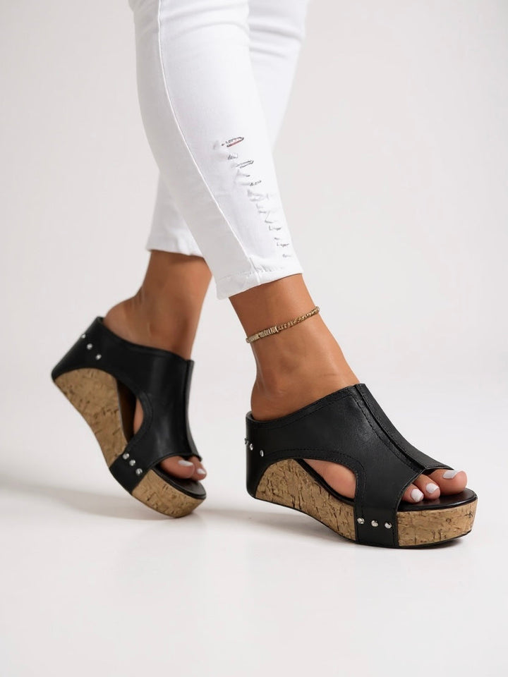 Sienna | Women's Cork Wedge Slide Sandals Stylish