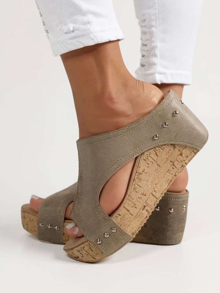 Sienna | Women's Cork Wedge Slide Sandals Stylish