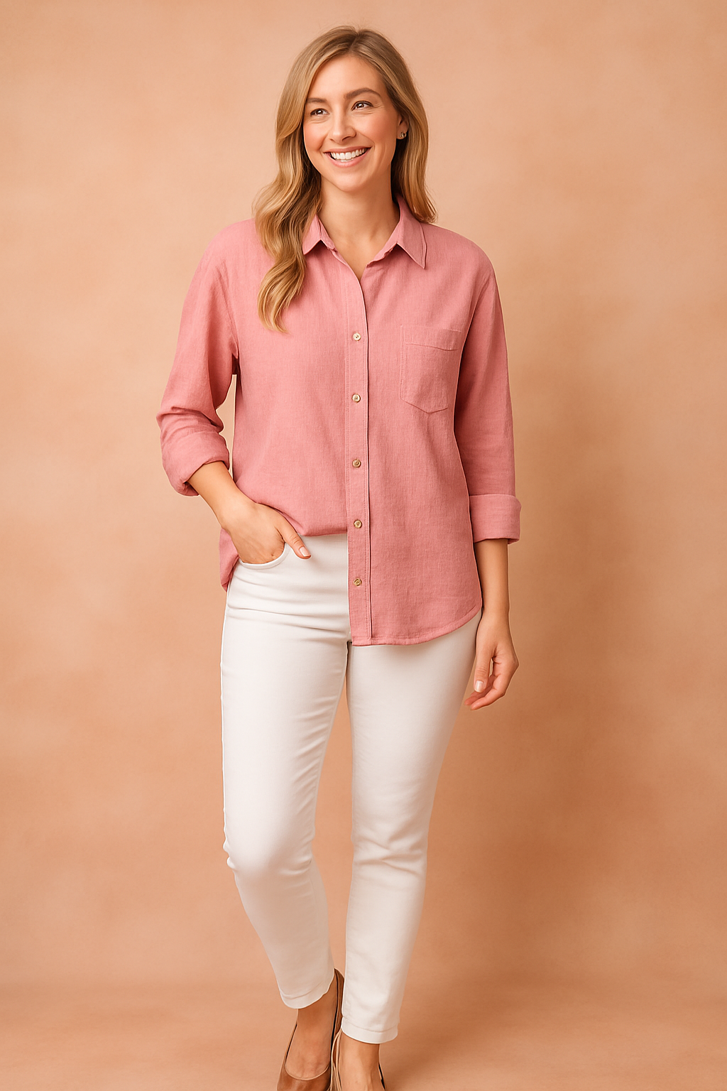 Jolene | Women's Classic Button Front Long Sleeve Blouse