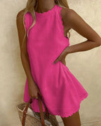 Virelle | Women's Contrast V-Neck Maxi Dress Bold