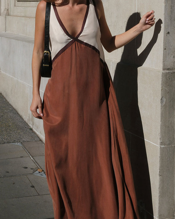 Virelle | Women's Contrast Maxi Dress Bold