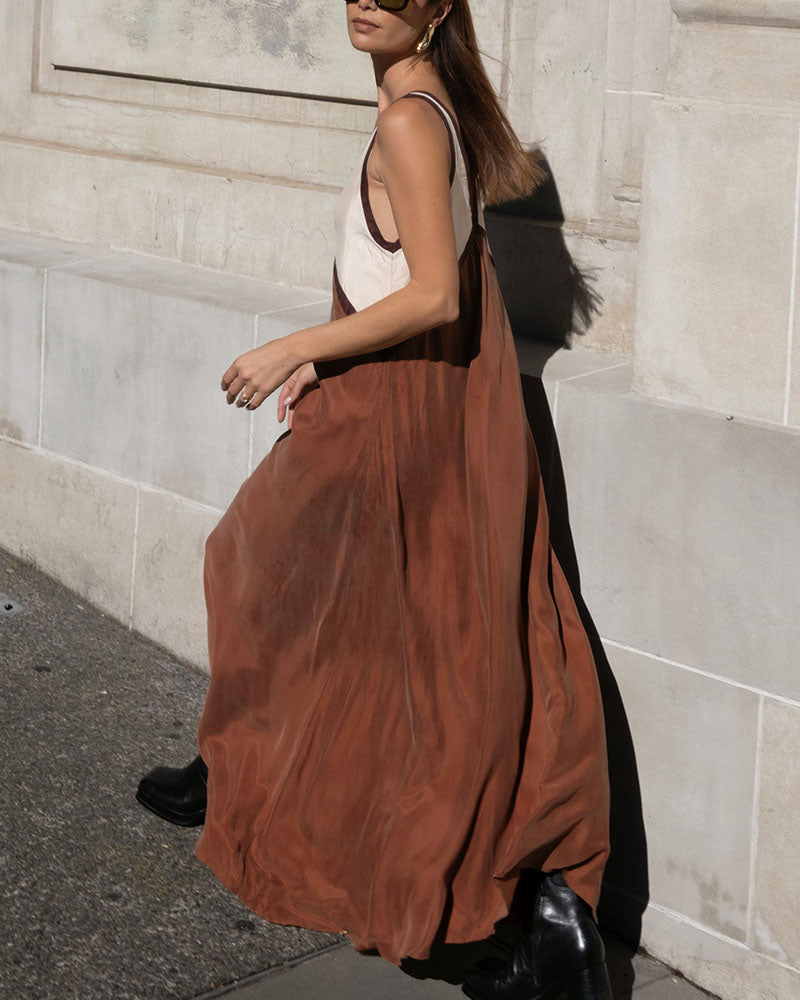Virelle | Women's Contrast Maxi Dress Bold
