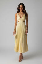 Elaris | Women's Pleated Maxi Dress Elegant