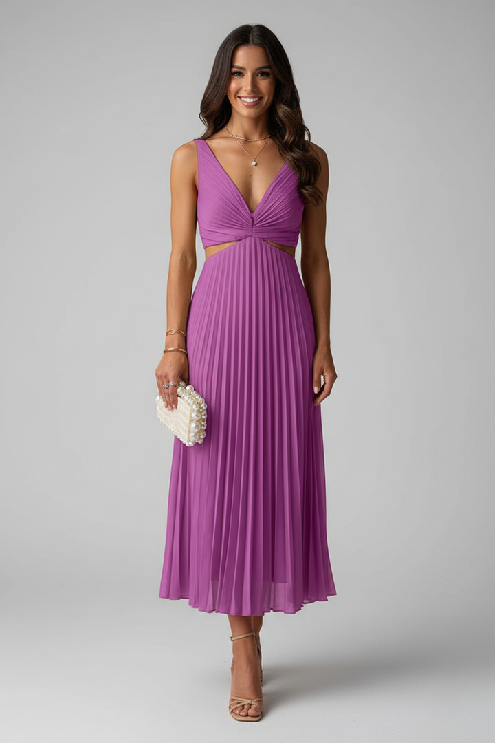 Elaris | Women's Pleated Maxi Dress Elegant