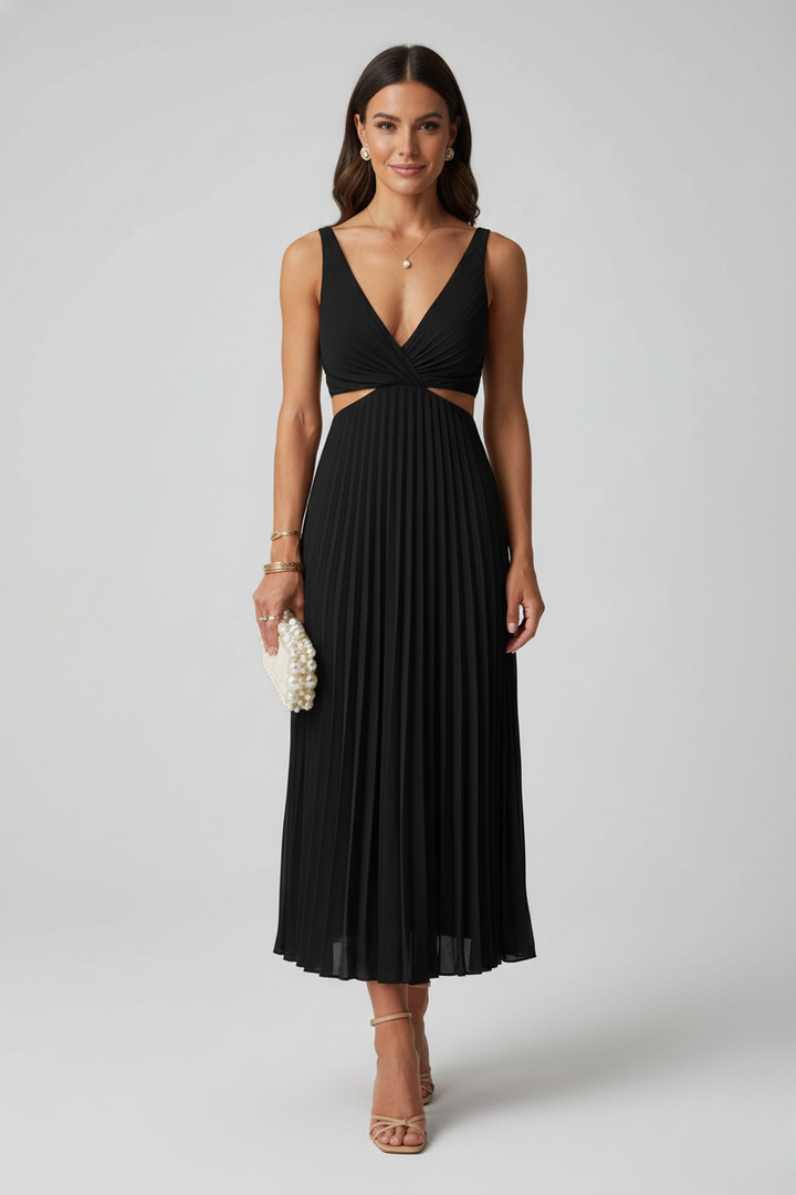 Elaris | Women's Pleated Maxi Dress Elegant