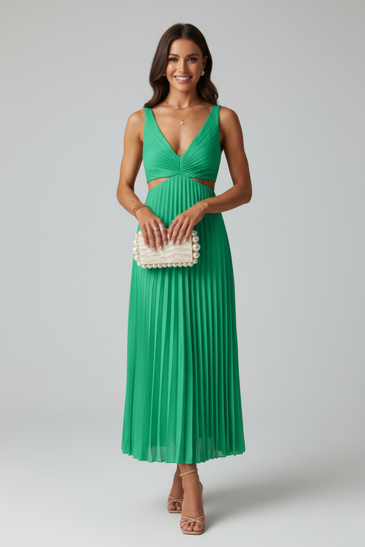 Elaris | Women's Pleated Maxi Dress Elegant