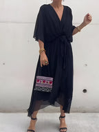 Bonnie | Women’s Chiffon Midi Wedding Guest Dress Tie Waist