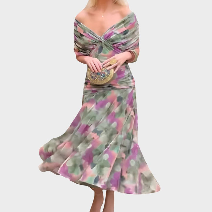 Jolene | Women's Floral Off-Shoulder Midi Dress