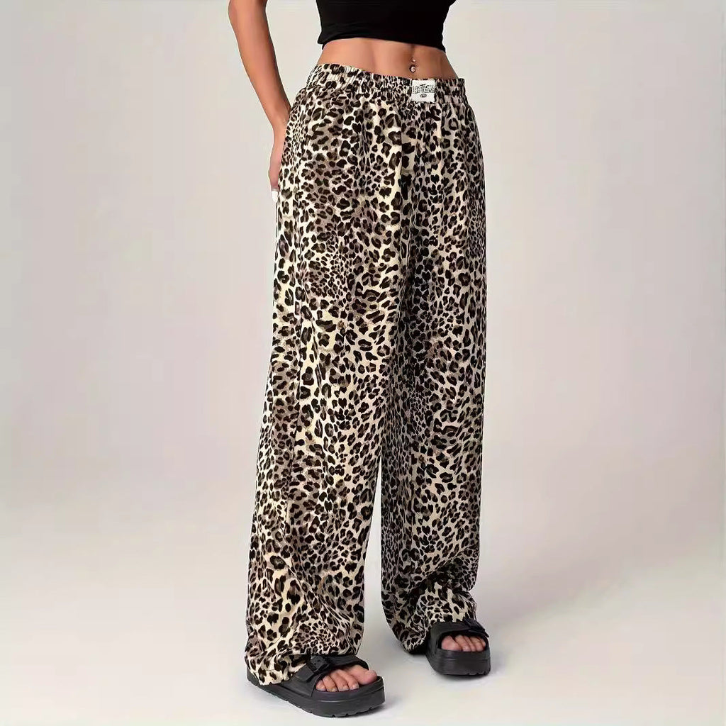 Elowen | Women’s Comfy Straight-Leg Leopard Print Pants