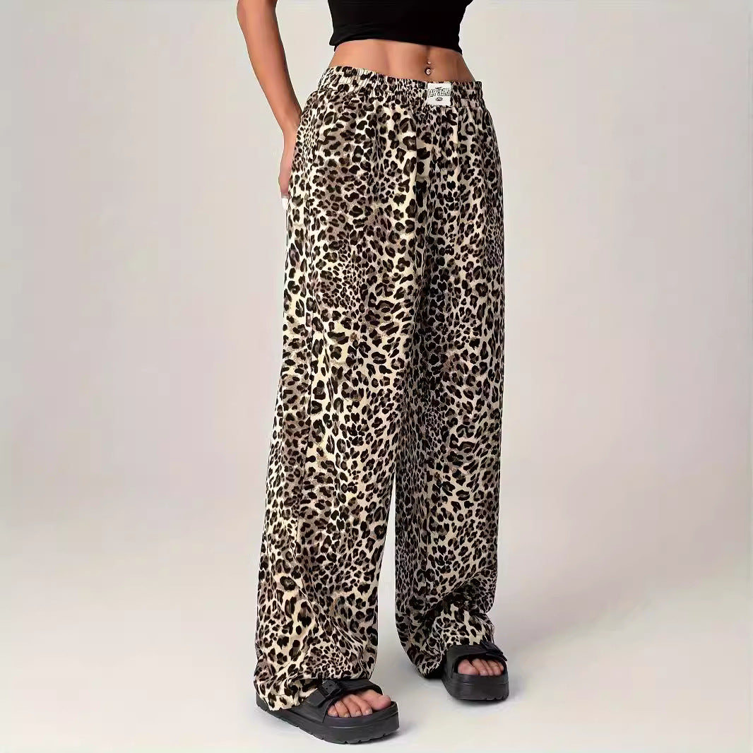 Elowen | Women’s Comfy Straight-Leg Leopard Print Pants