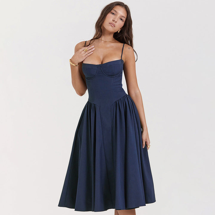 Wren | Women's Strappy Midi Dress Elegant