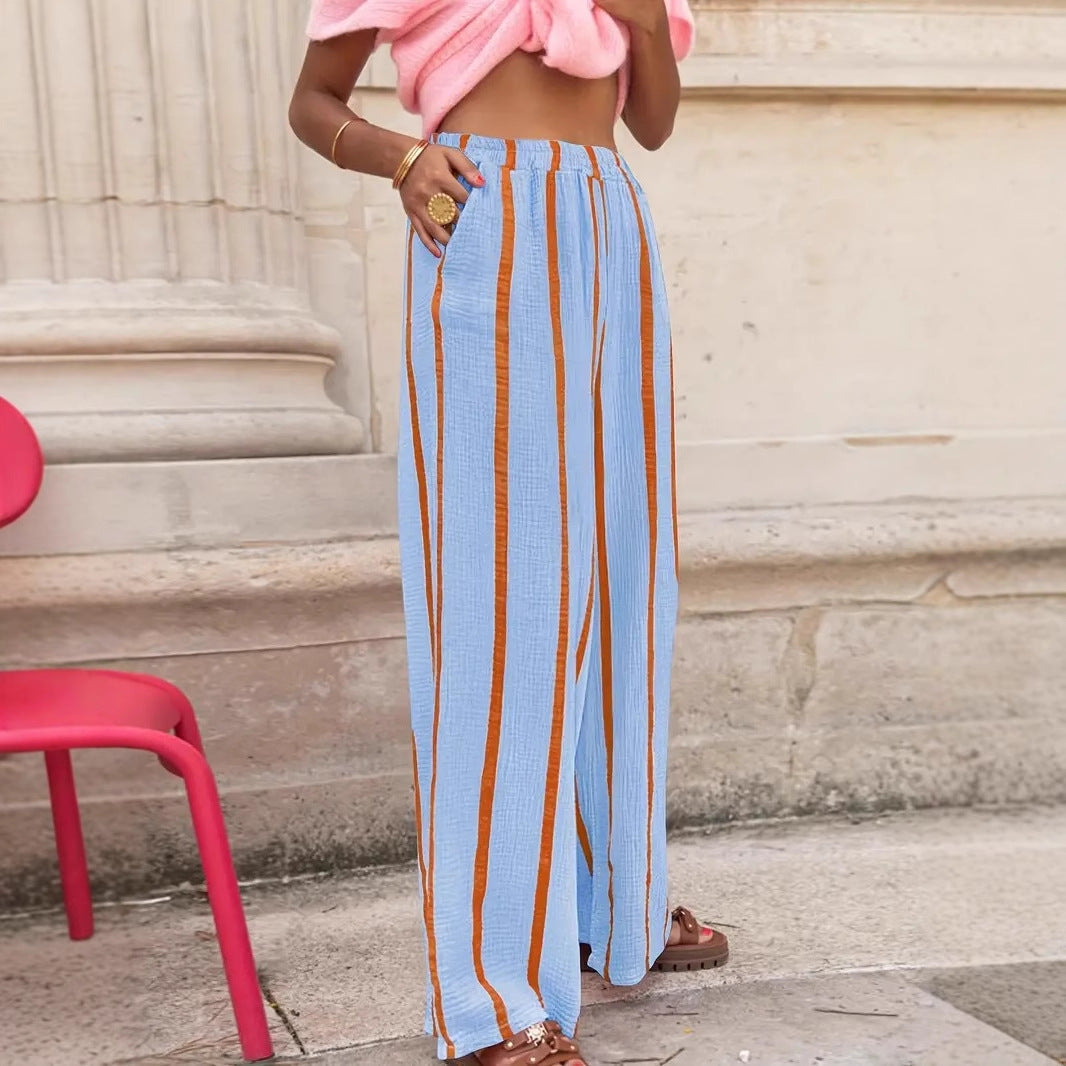 Aria | Women’s Striped Wide-Leg Lounge Trousers