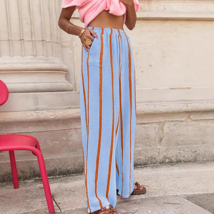Aria | Women’s Striped Wide-Leg Lounge Trousers