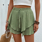 Zavira | Women's Tiered Ruffle Shorts Casual