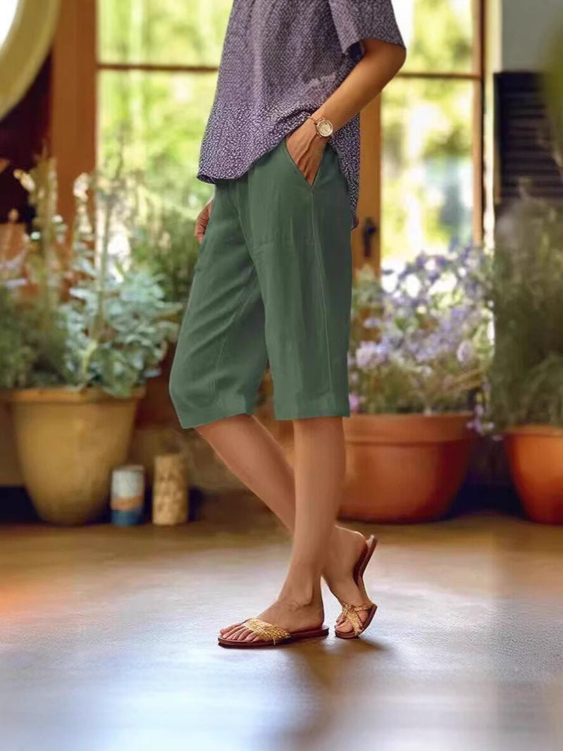 Sanne | Women's Knee Length Straight Leg Summer Shorts