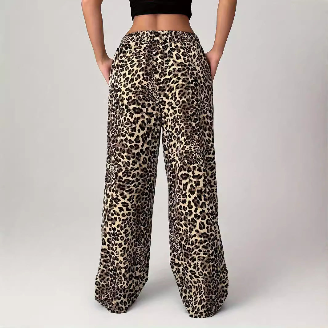Elowen | Women’s Comfy Straight-Leg Leopard Print Pants