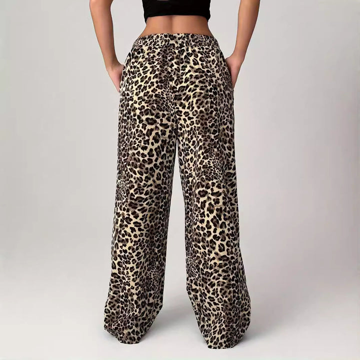 Elowen | Women’s Comfy Straight-Leg Leopard Print Pants