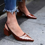 Jolene | Women's Pointed Slingback Block Heels
