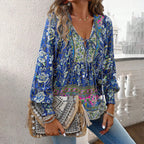 Aria | Women's Floral Tie Front Blouse Lightweight Casual