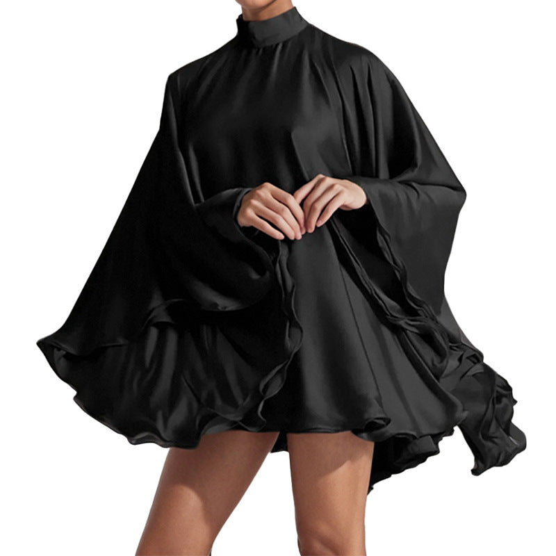 Sienna | Women's Puff Sleeve High Neck Mini Dress Elegant