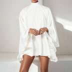 Sienna | Women's Puff Sleeve High Neck Mini Dress Elegant