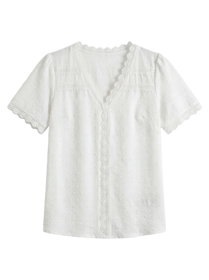 Lennox | Women's Lace-Trim V-Neck Top