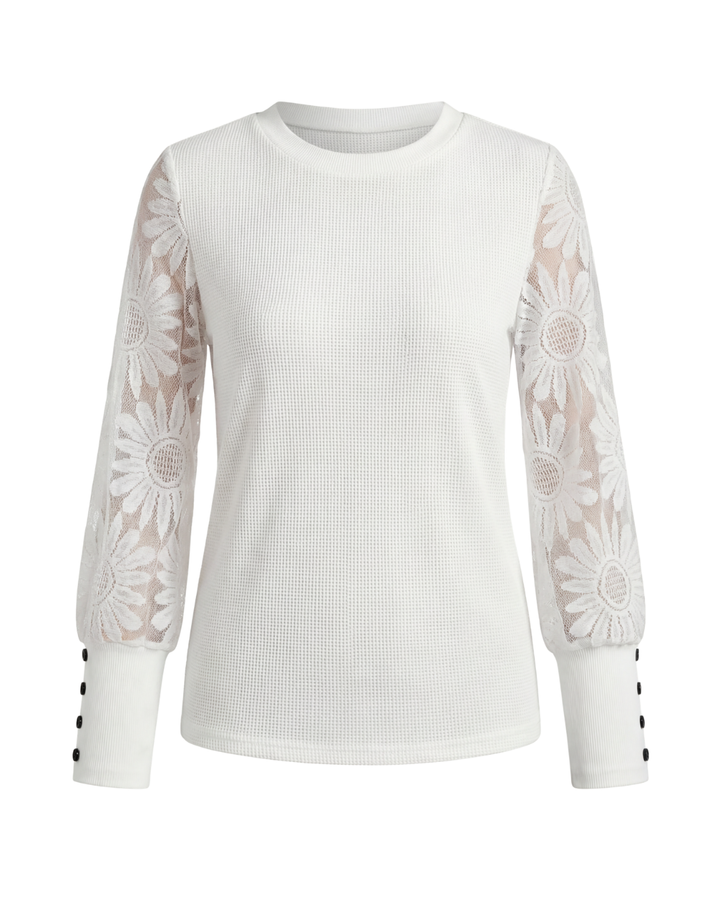 Mette | Women's Decorative Sleeve Button-Detail Top