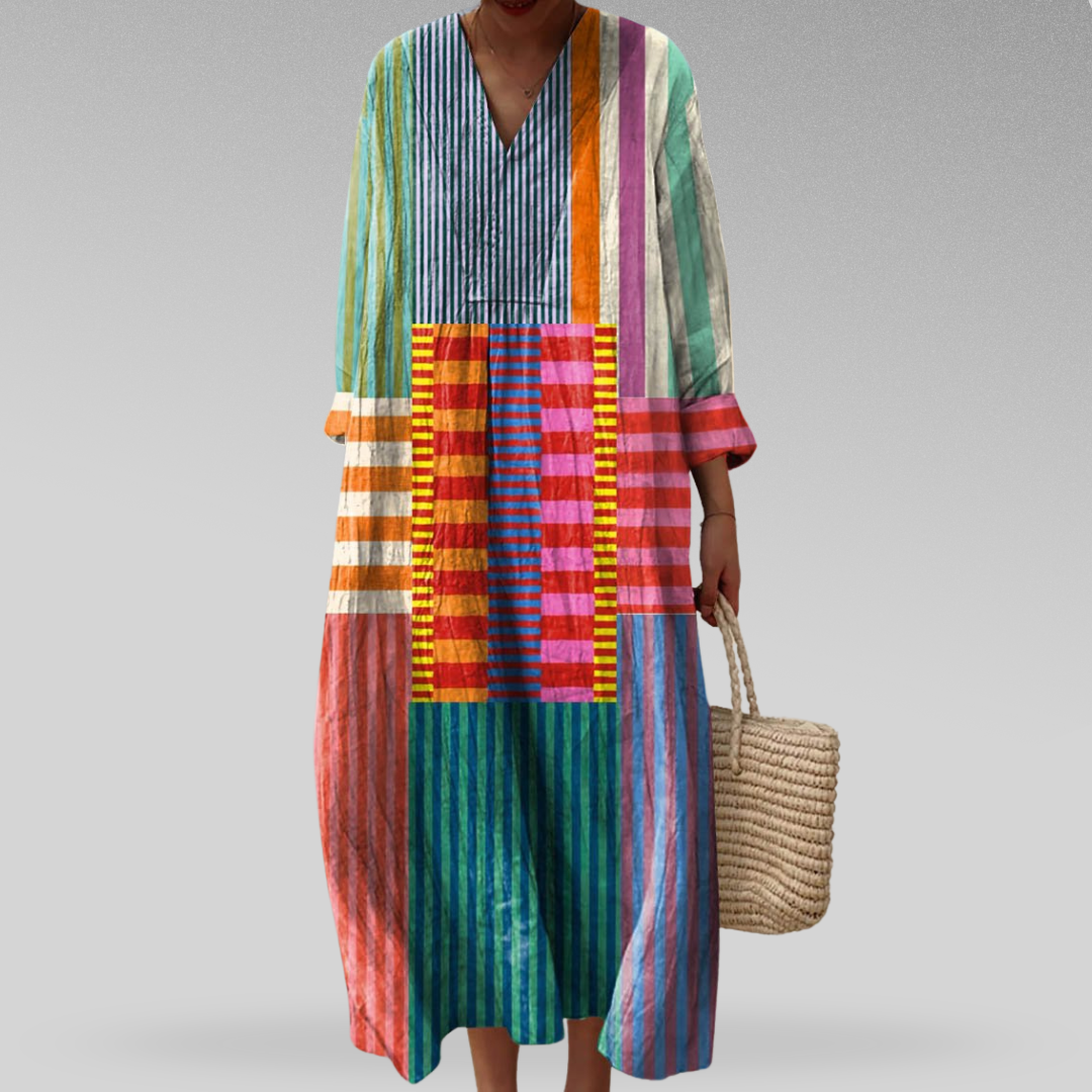 Lia | Women's Geometric Print Midi Dress