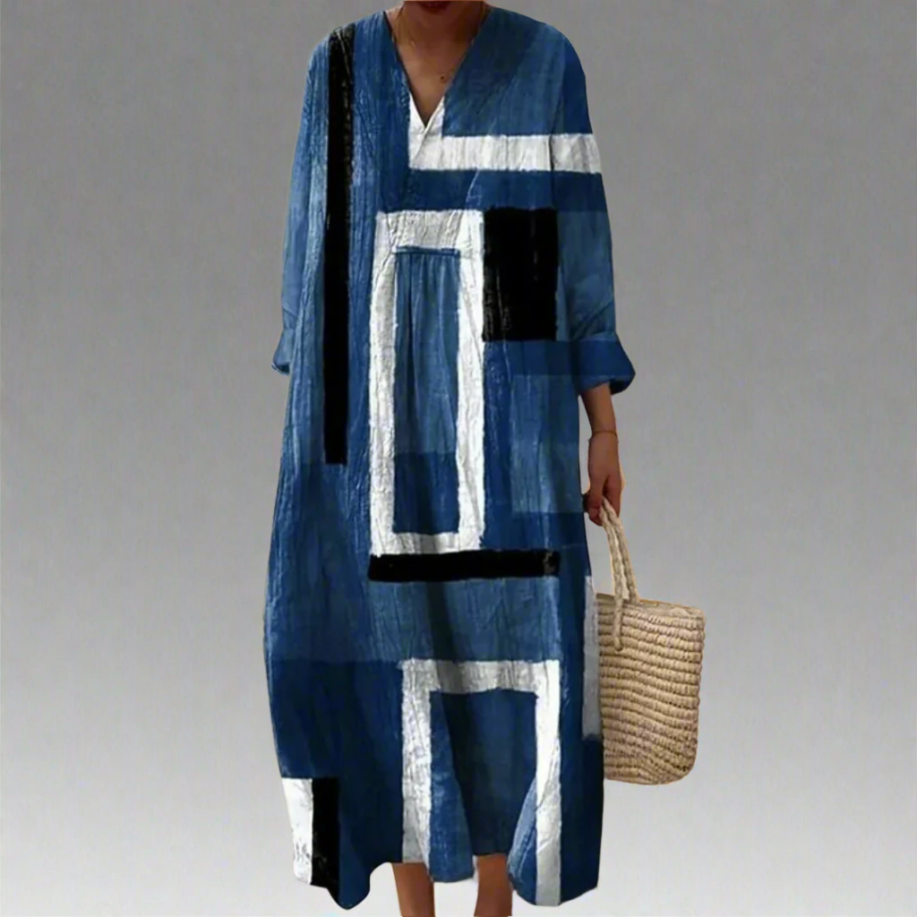 Leah | Women's Geometric Print Midi Dress