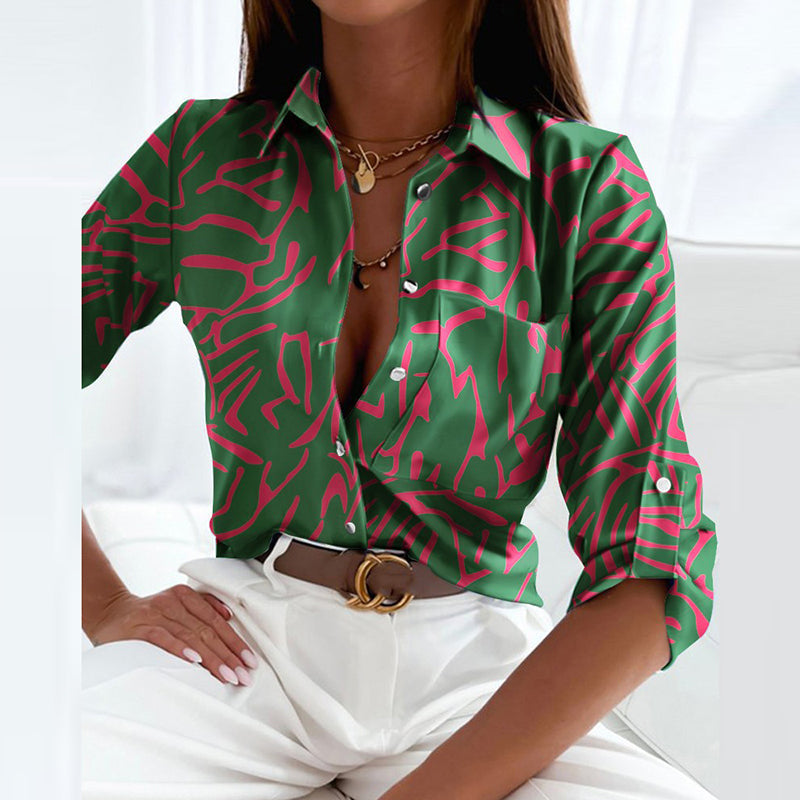 Sienna | Women's Geometric Print Button-Up Shirt