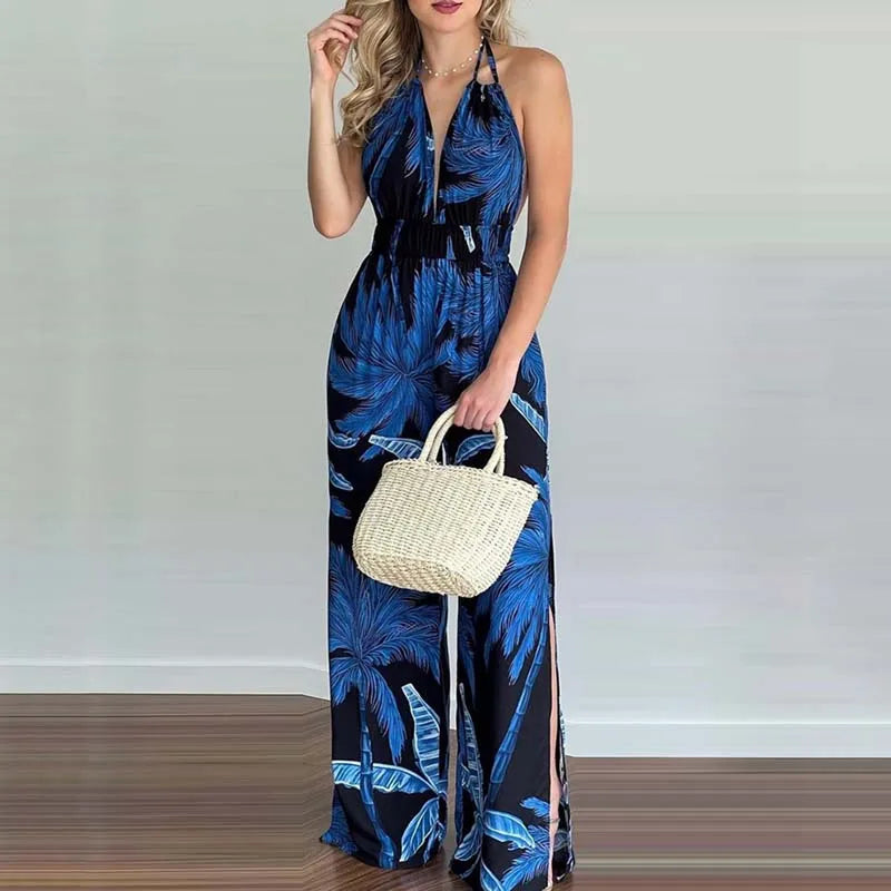 Remi | Women's Casual Backless Wide Leg Jumpsuit