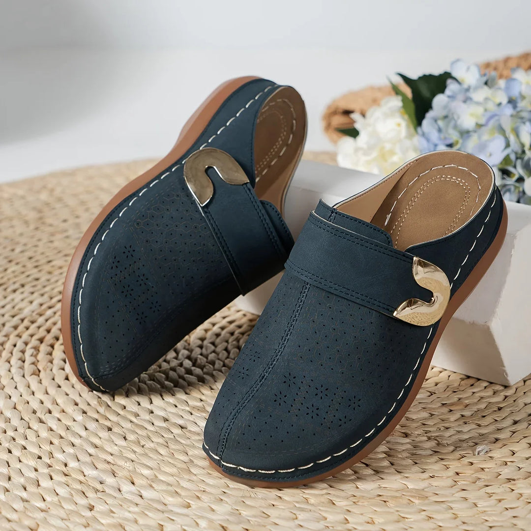 Elowyn | Women's Buckle Strap Slip-On Clogs Casual