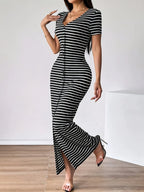 Sienna | Women’s Striped Short Sleeve Commuter Dress