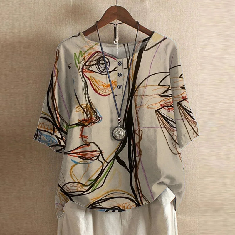 Mette | Women's Vintage Floral Print Blouse