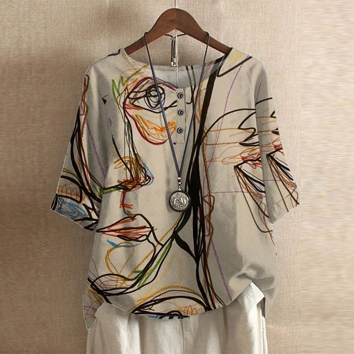 Mette | Women's Vintage Floral Print Blouse