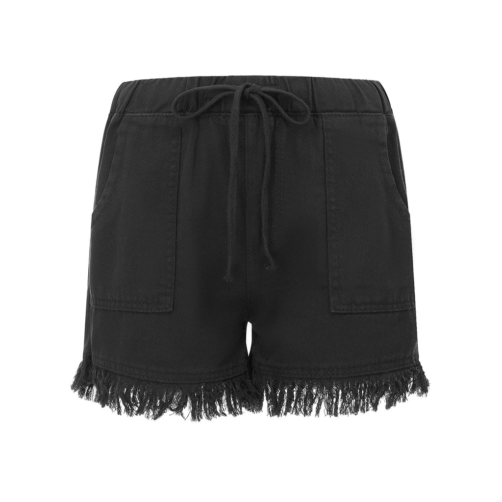 Afton | Women's Frayed Hem Denim Shorts