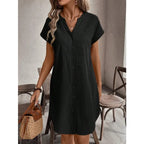 Sienna | Women's Button Front Short Sleeve Mini Dress