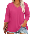 Sutton | Women's V-Neck Sleeve Plus Size shirt