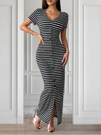 Sienna | Women’s Striped Short Sleeve Commuter Dress